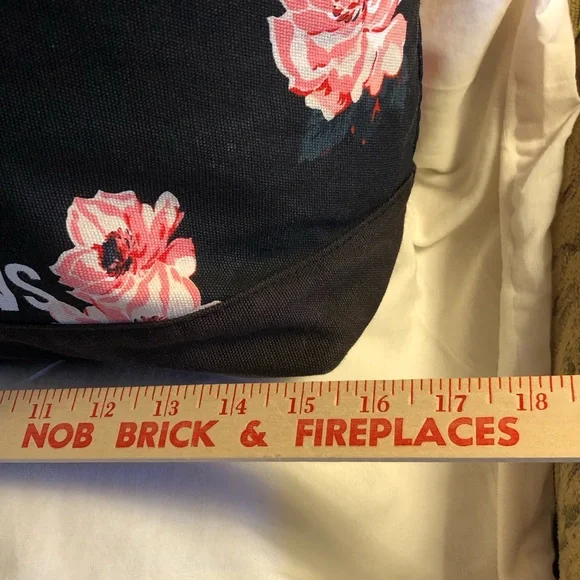 Victoria's Secret Black Tote with Pink Floral Design - Picture 3 of 8